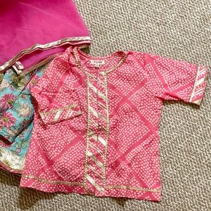 Indian kids bandhani lehenga